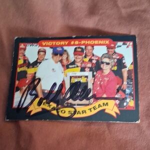 Nascar Victory Team Collectible Card with Red, Yellow, Black Accents